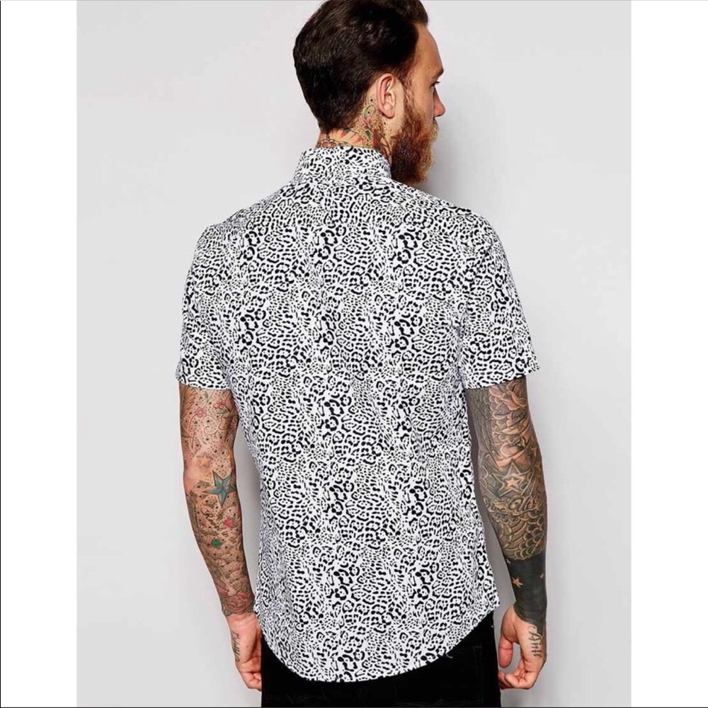 ASOS leopard print button down shirt